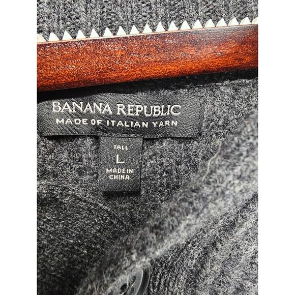 BANANA REPUBLIC LARGE TALL MERINO FINE WOOL SWEATER - Picture 5 of 7
